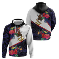 American Samoa Flag Day Since 1900 Zip Hoodie Samoa Muamua Le Atua Tropical Flowers