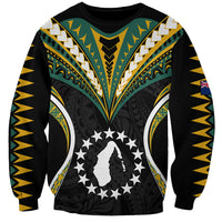 Polynesian Pride Aitutaki Island Sweatshirt Cook Islands Tribal Wave Style LT9 Unisex Black - Polynesian Pride