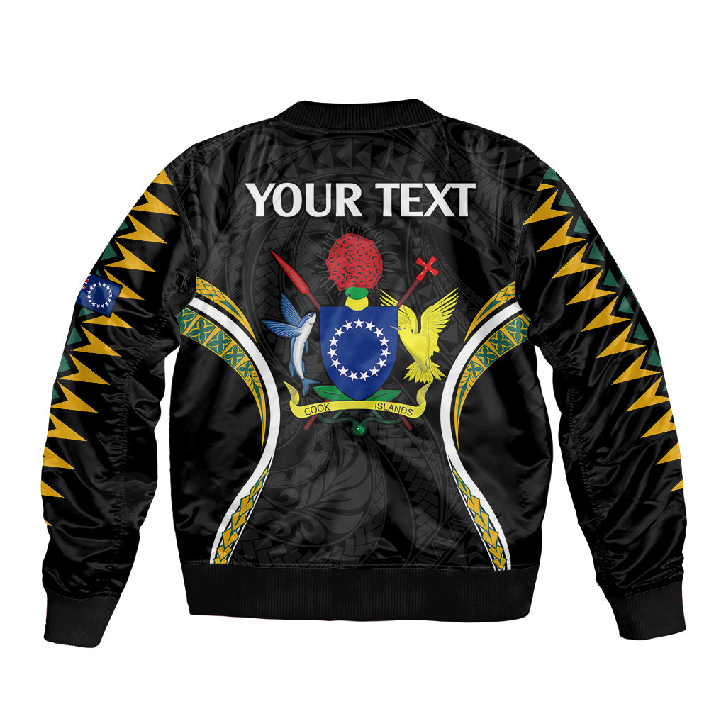 (Personalised) Polynesian Pride Atiu Island Bomber Jacket Cook Islands Tribal Wave Style LT9 - Polynesian Pride