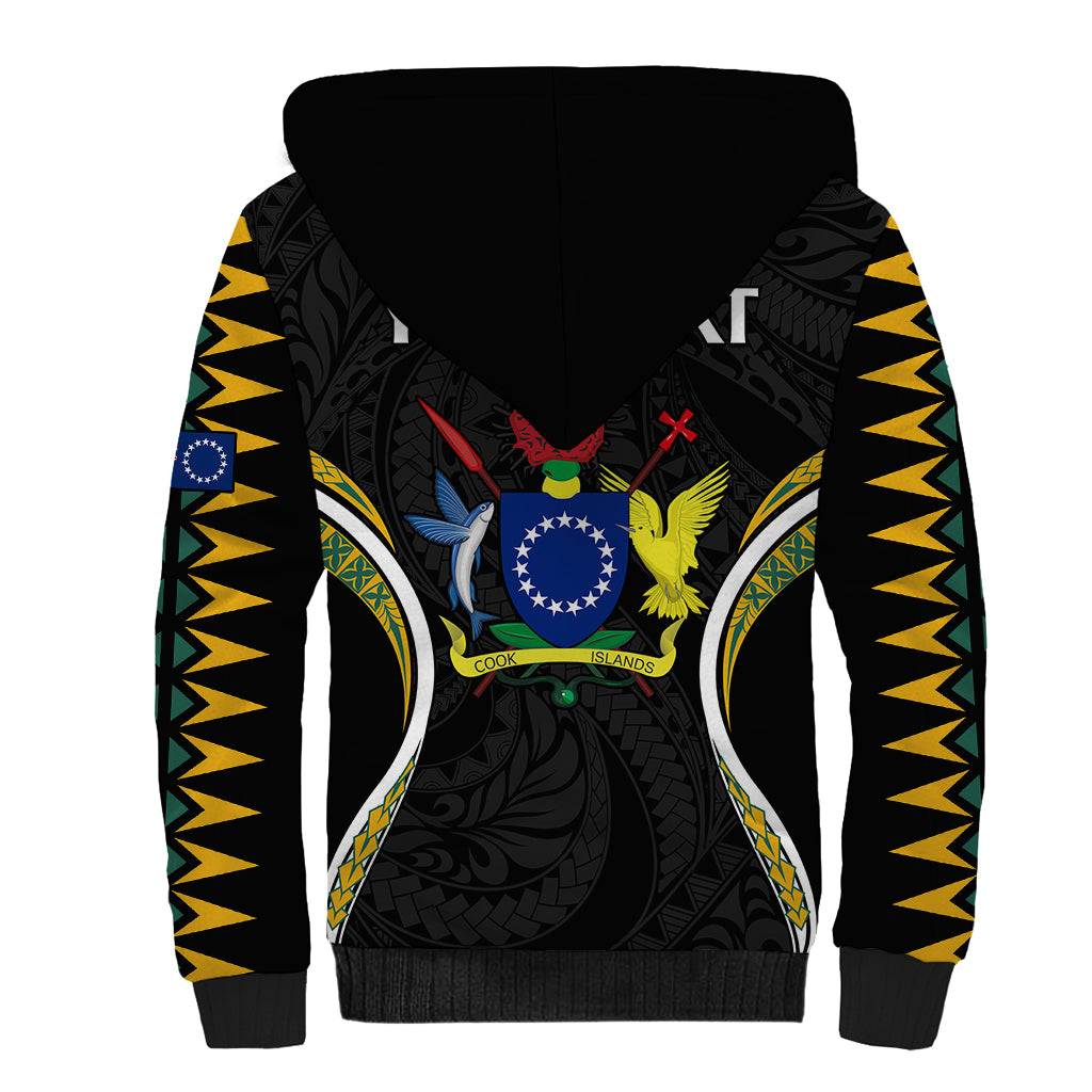 (Personalised) Polynesian Pride Atiu Island Sherpa Hoodie Cook Islands Tribal Wave Style LT9 - Polynesian Pride