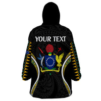 (Personalised) Polynesian Pride Atiu Island Wearable Blanket Hoodie Cook Islands Tribal Wave Style LT9 - Polynesian Pride