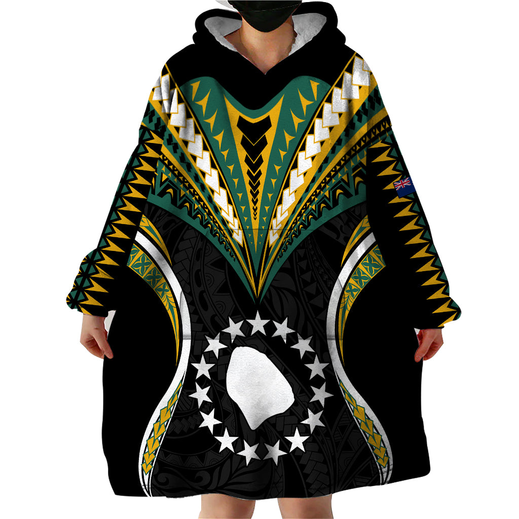 (Personalised) Polynesian Pride Atiu Island Wearable Blanket Hoodie Cook Islands Tribal Wave Style LT9 - Polynesian Pride