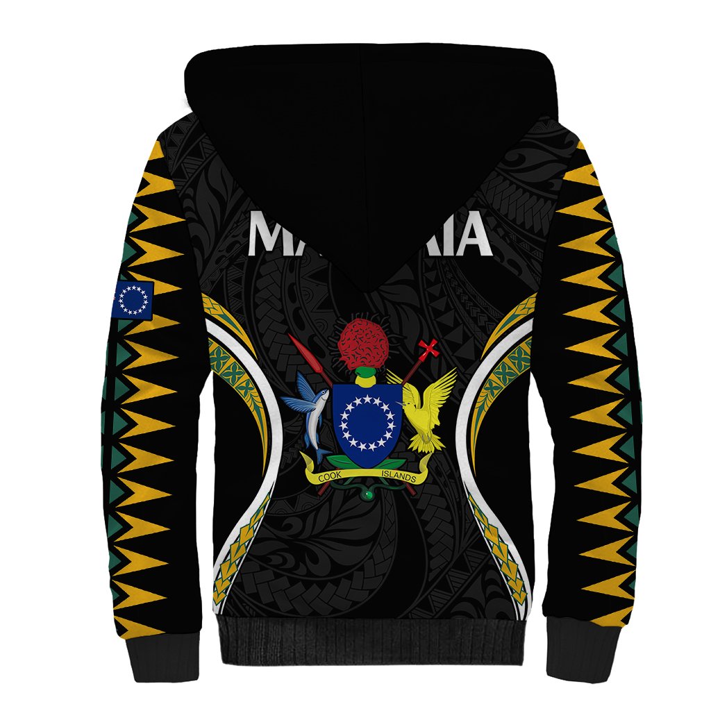 Polynesian Pride Mangaia Island Sherpa Hoodie Cook Islands Tribal Wave Style LT9 - Polynesian Pride