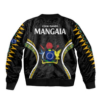 Polynesian Pride Mangaia Island Sleeve Zip Bomber Jacket Cook Islands Tribal Wave Style LT9 - Polynesian Pride