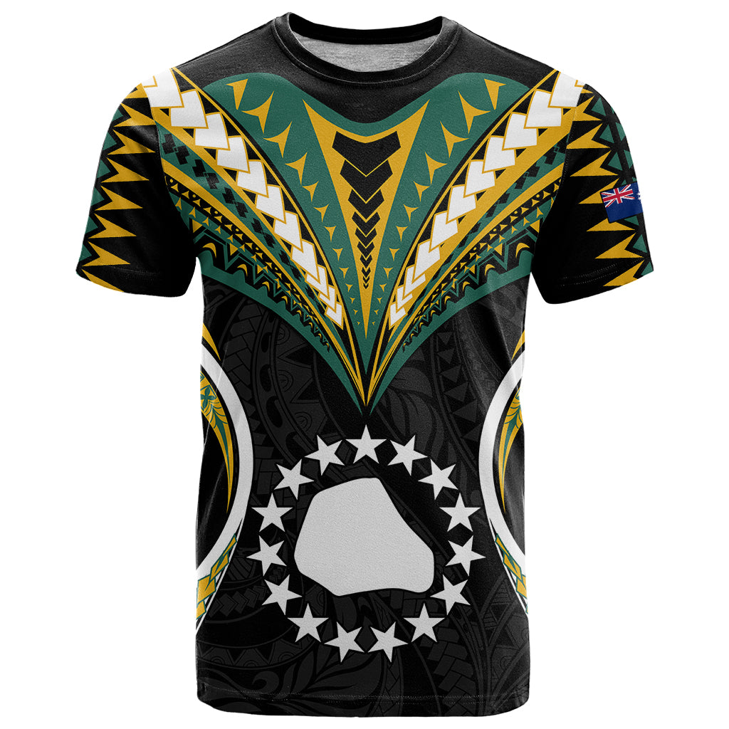Polynesian Pride Mangaia Island T Shirt Cook Islands Tribal Wave Style LT9 Black - Polynesian Pride