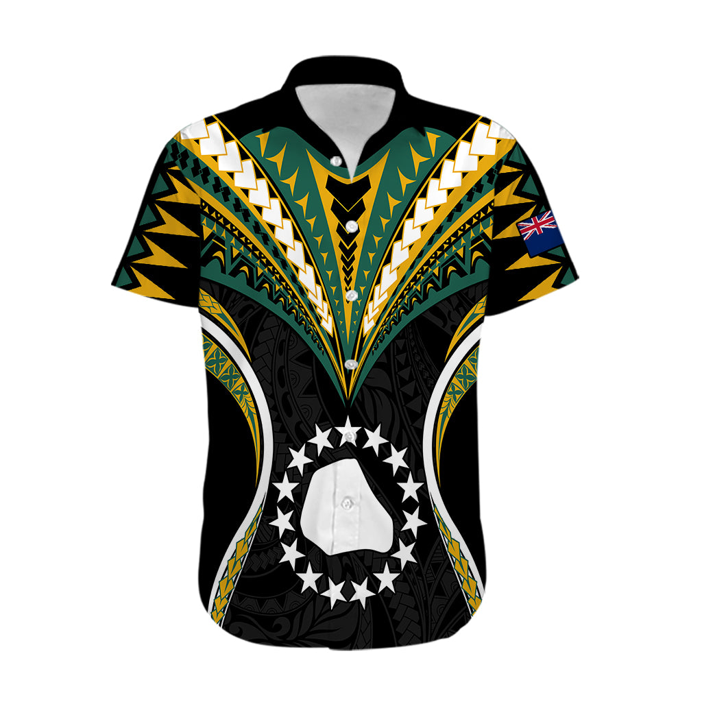 (Personalised) Polynesian Pride Mangaia Island Hawaiian Shirt Cook Islands Tribal Wave Style LT9 Black - Polynesian Pride