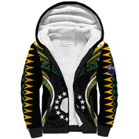 (Personalised) Polynesian Pride Mangaia Island Sherpa Hoodie Cook Islands Tribal Wave Style LT9 Unisex Black - Polynesian Pride