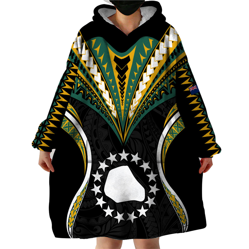 (Personalised) Polynesian Pride Mangaia Island Wearable Blanket Hoodie Cook Islands Tribal Wave Style LT9 - Polynesian Pride