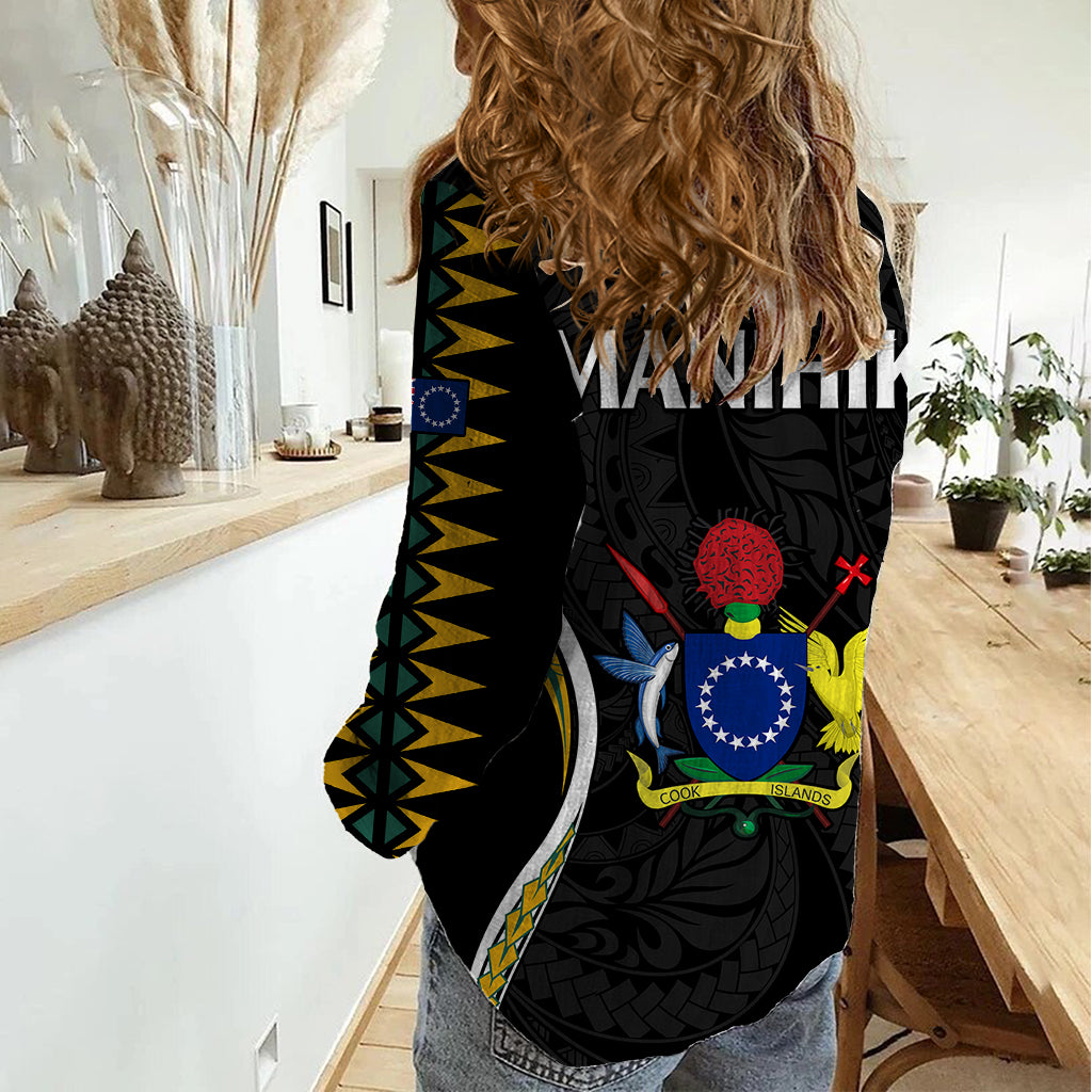 Polynesian Pride Manihiki Island Women Casual Shirt Cook Islands Tribal Wave Style LT9 - Polynesian Pride