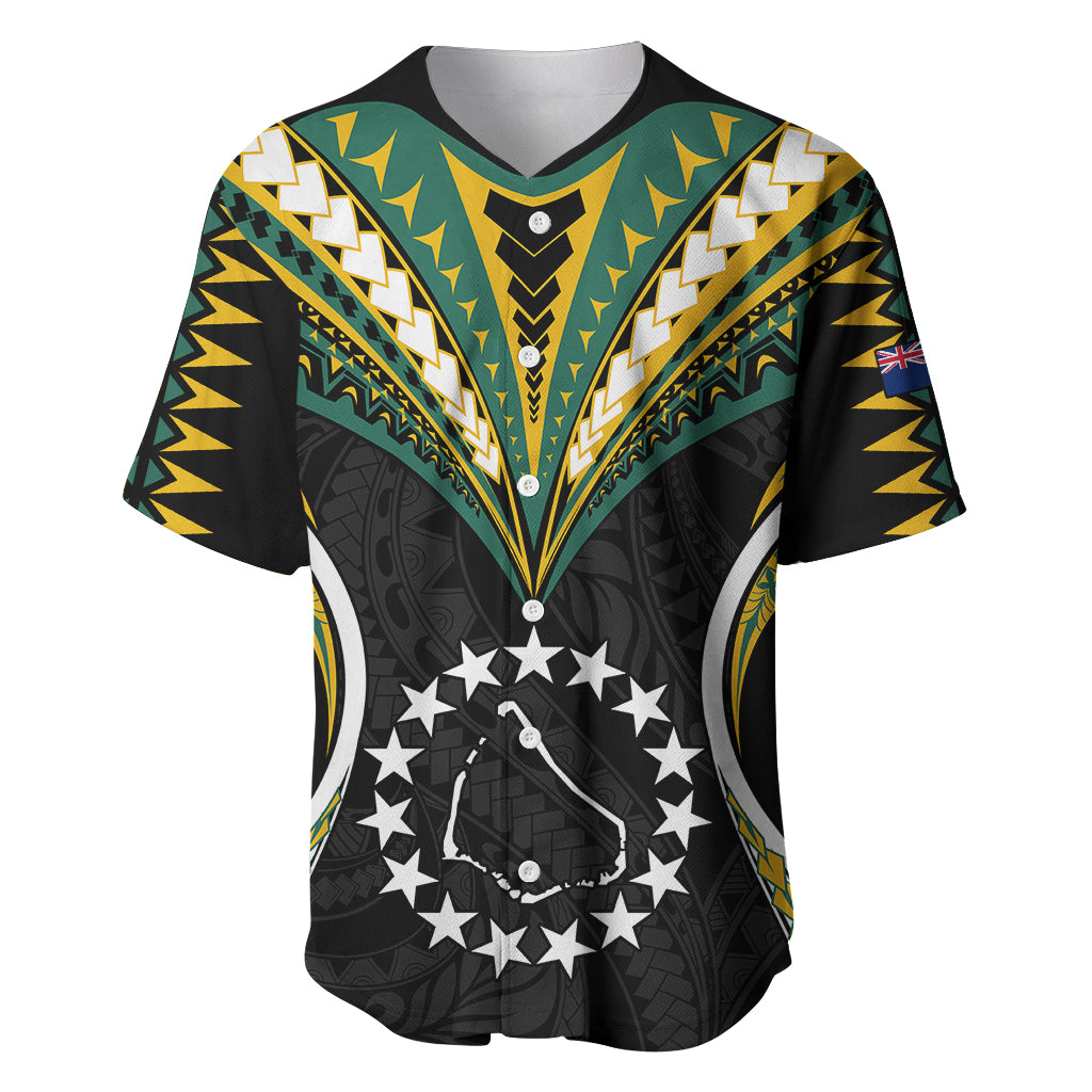 (Personalised) Polynesian Pride Manihiki Island Baseball Jersey Cook Islands Tribal Wave Style LT9 Black - Polynesian Pride