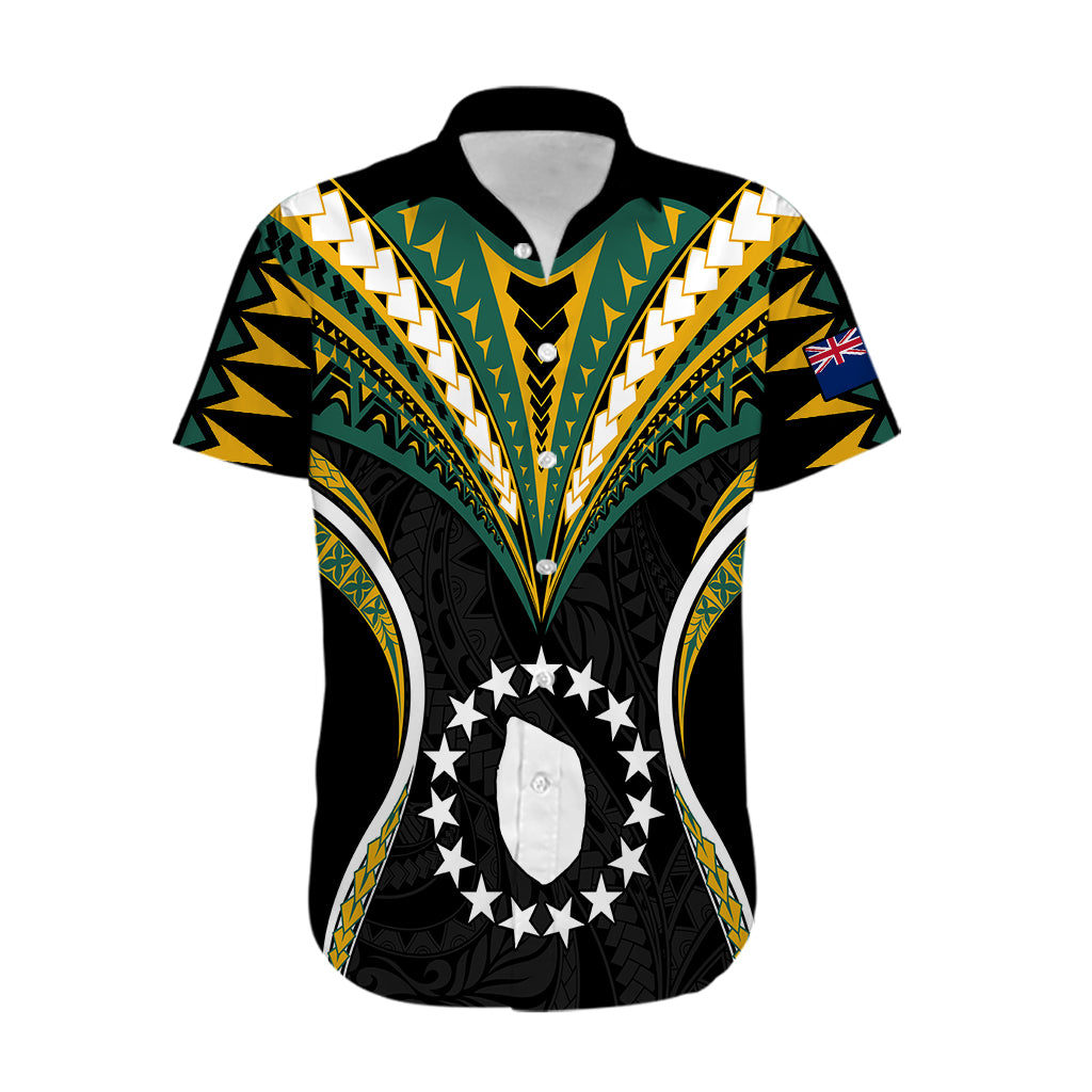 (Personalised) Polynesian Pride Mauke Island Hawaiian Shirt Cook Islands Tribal Wave Style LT9 Black - Polynesian Pride