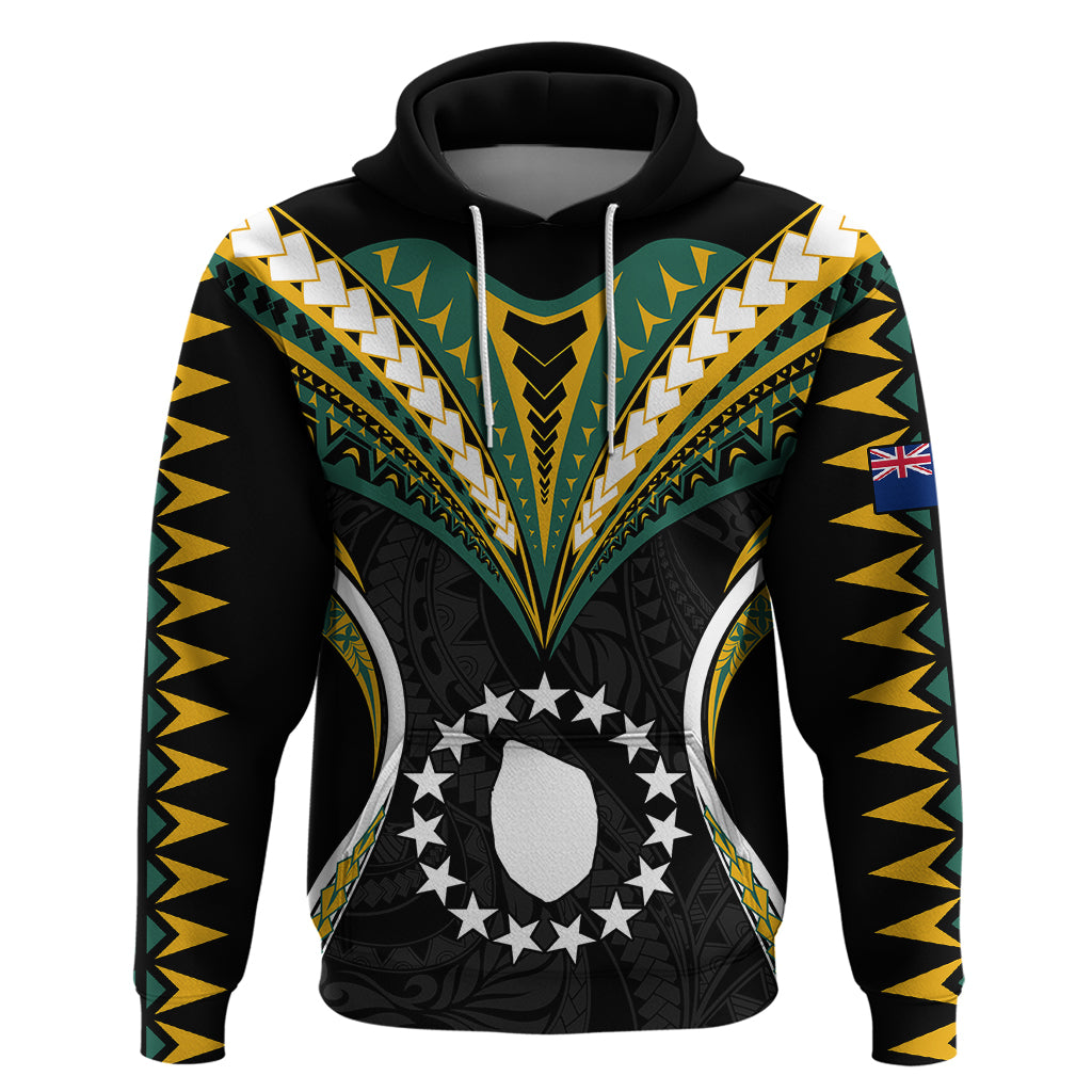 Custom Polynesian Pride Mauke Island Hoodie Cook Islands Tribal Wave Style LT9 Pullover Hoodie Black - Polynesian Pride