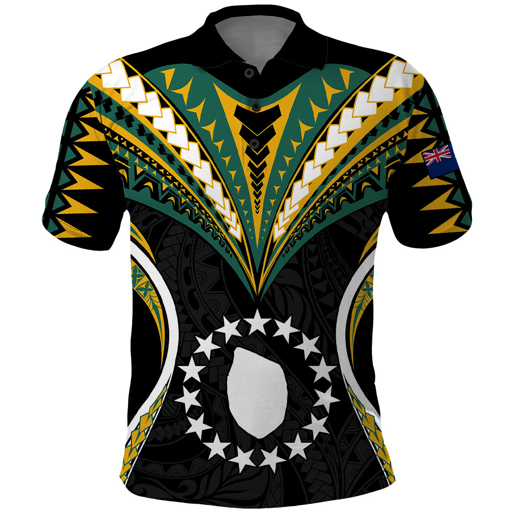 Custom Polynesian Pride Mauke Island Polo Shirt Cook Islands Tribal Wave Style LT9 Black - Polynesian Pride