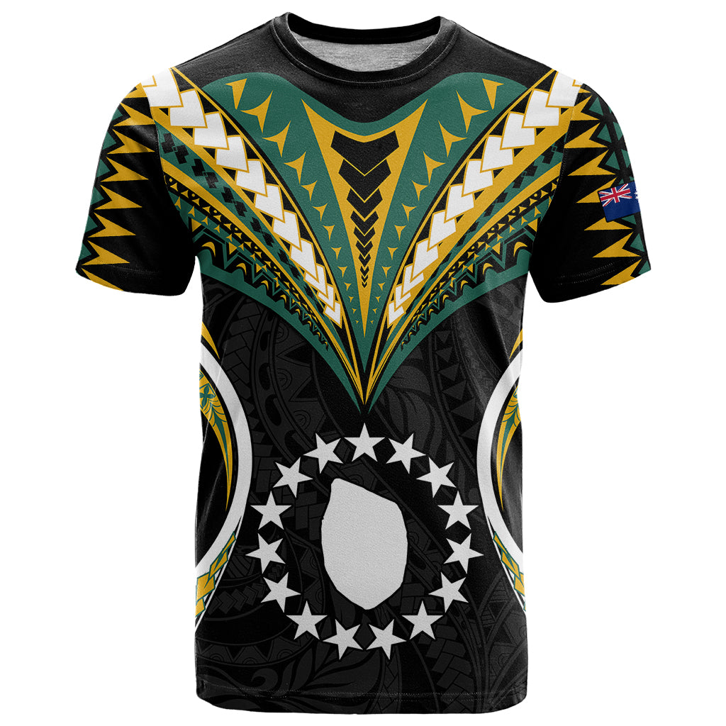 Custom Polynesian Pride Mauke Island T Shirt Cook Islands Tribal Wave Style LT9 Black - Polynesian Pride