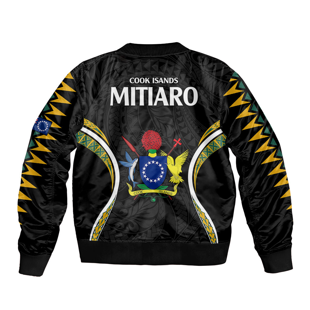Polynesian Pride Mitiaro Island Sleeve Zip Bomber Jacket Cook Islands Tribal Wave Style LT9 - Polynesian Pride