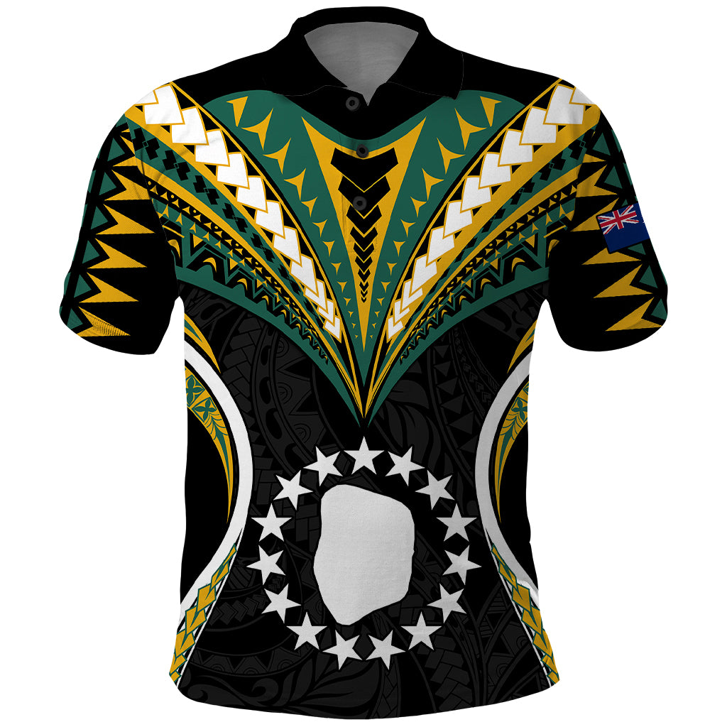 Custom Polynesian Pride Mitiaro Island Polo Shirt Cook Islands Tribal Wave Style LT9 Black - Polynesian Pride