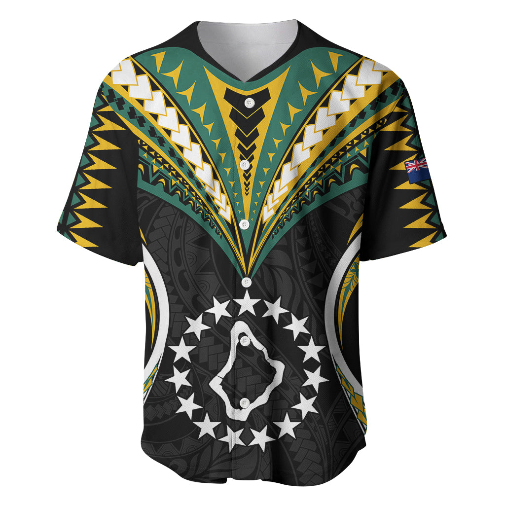 Polynesian Pride Palmerston Island Baseball Jersey Cook Islands Tribal Wave Style LT9 Black - Polynesian Pride