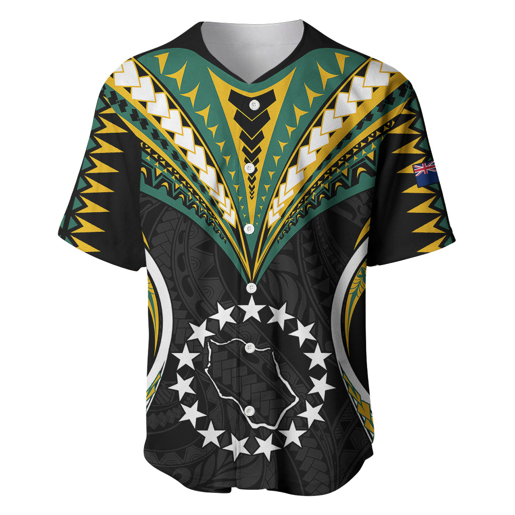 Polynesian Pride Penrhyn Island Baseball Jersey Cook Islands Tribal Wave Style LT9 Black - Polynesian Pride