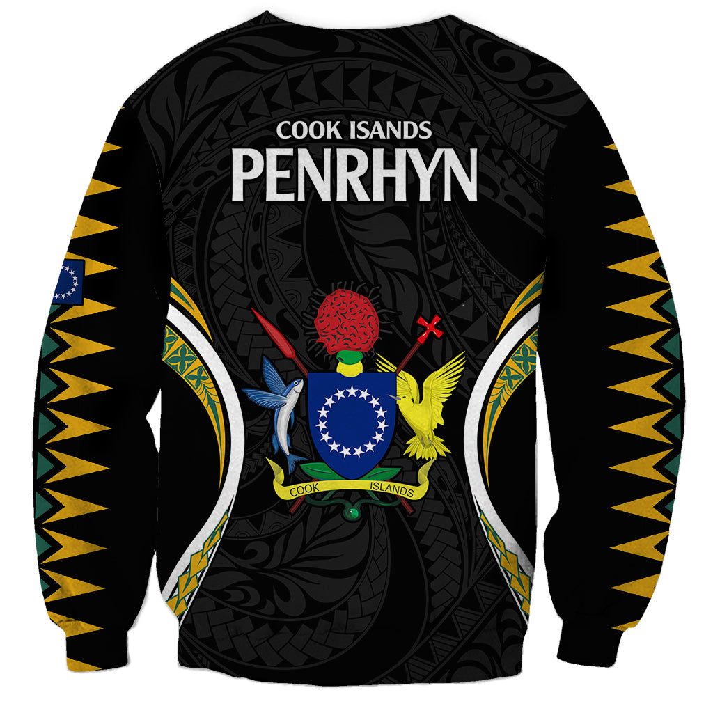 Polynesian Pride Penrhyn Island Sweatshirt Cook Islands Tribal Wave Style LT9 - Polynesian Pride