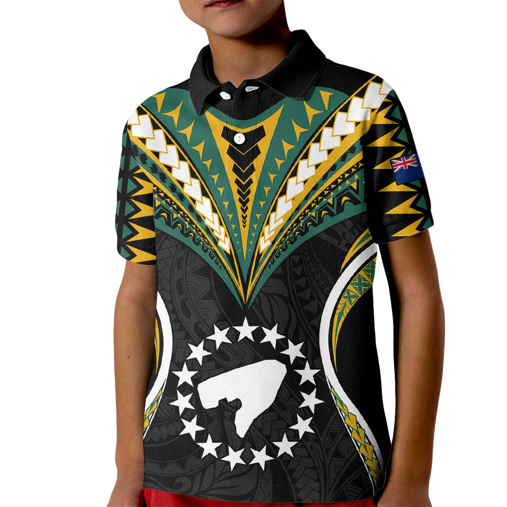 (Personalised) Polynesian Pride Pukapuka Island Kid Polo Shirt Cook Islands Tribal Wave Style LT9 Kid Black - Polynesian Pride