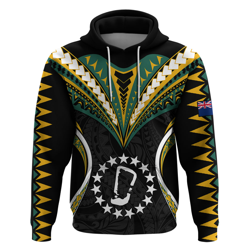 Custom Polynesian Pride Rakahanga Island Hoodie Cook Islands Tribal Wave Style LT9 Pullover Hoodie Black - Polynesian Pride