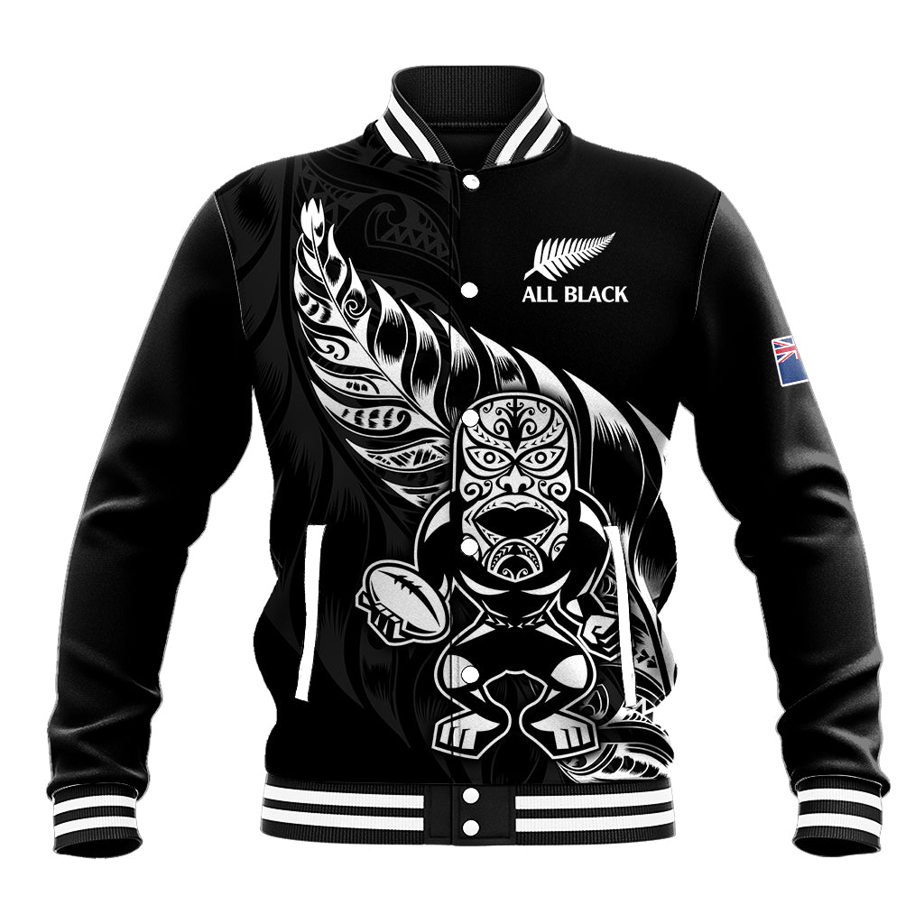 New Zealand All Black Rugby Baseball Jacket LT9 Unisex Black - Polynesian Pride