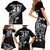 New Zealand Rugby Custom Family Matching Short Sleeve Bodycon Dress and Hawaiian Shirt Opango All Black Fern