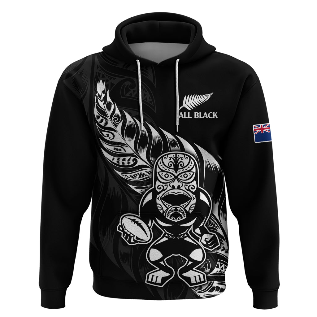 (Custom Text and Number) New Zealand All Black Rugby Hoodie LT9 Pullover Hoodie Black - Polynesian Pride