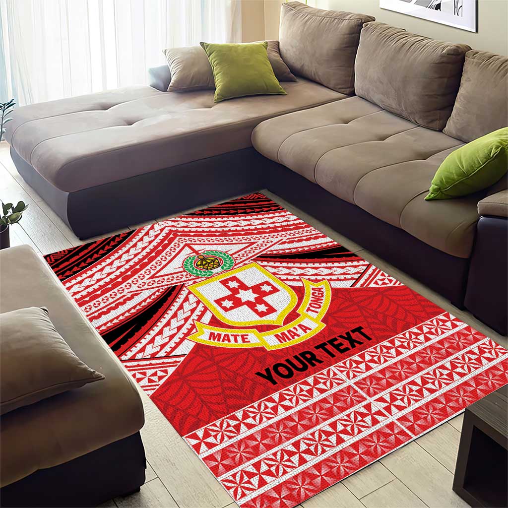 Personalised Kolisi Tonga College Atele Area Rug Polynesian Ngatu Tribal