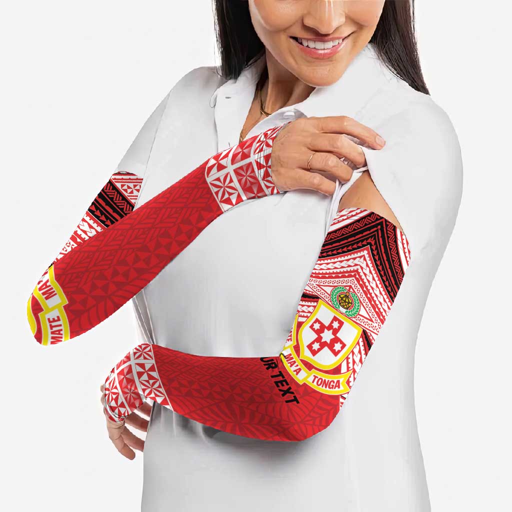 Personalised Kolisi Tonga College Atele Arm Sleeves Polynesian Ngatu Tribal - Polynesian Pride