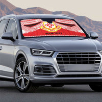Personalised Kolisi Tonga College Atele Auto Sun Shade Polynesian Ngatu Tribal - Polynesian Pride