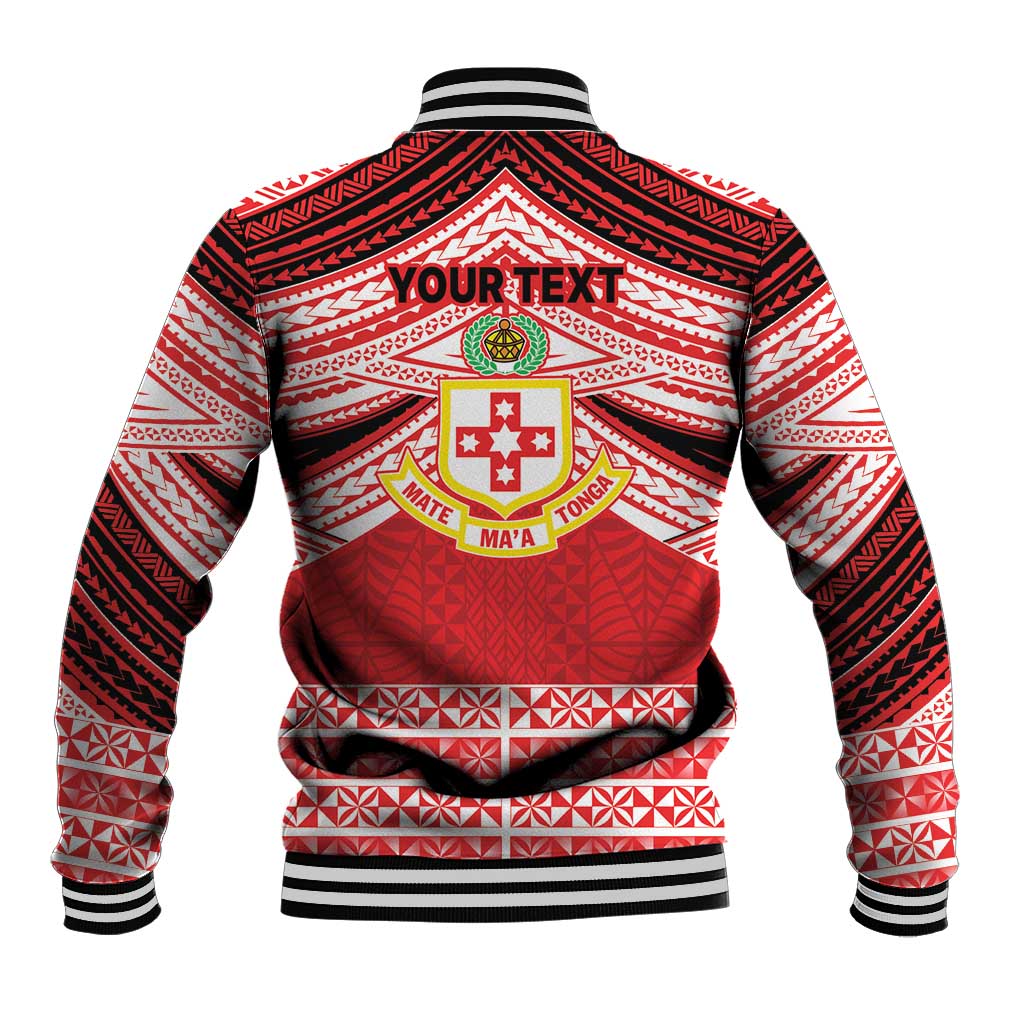 Personalised Kolisi Tonga College Atele Baseball Jacket Polynesian Ngatu Tribal LT9 - Polynesian Pride