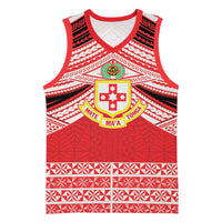 Personalised Kolisi Tonga College Atele Basketball Jersey Polynesian Ngatu Tribal LT9 Unisex Red - Polynesian Pride
