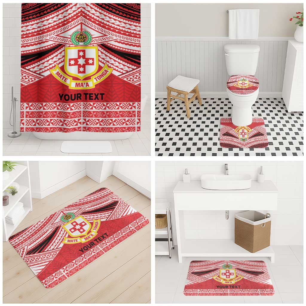 Personalised Kolisi Tonga College Atele Bathroom Set Polynesian Ngatu Tribal - Polynesian Pride