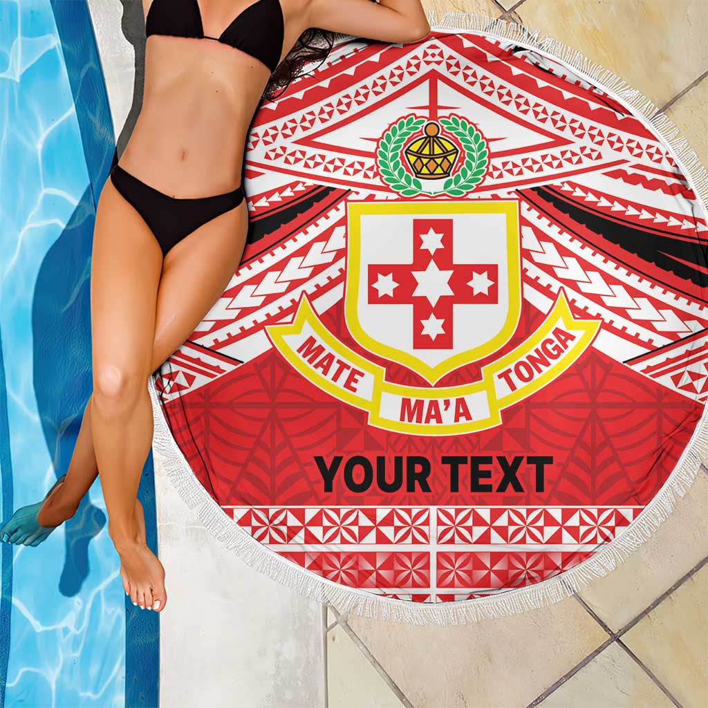 Personalised Kolisi Tonga College Atele Beach Blanket Polynesian Ngatu Tribal LT9 - Polynesian Pride