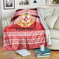 Personalised Kolisi Tonga College Atele Blanket Polynesian Ngatu Tribal LT9 Red - Polynesian Pride