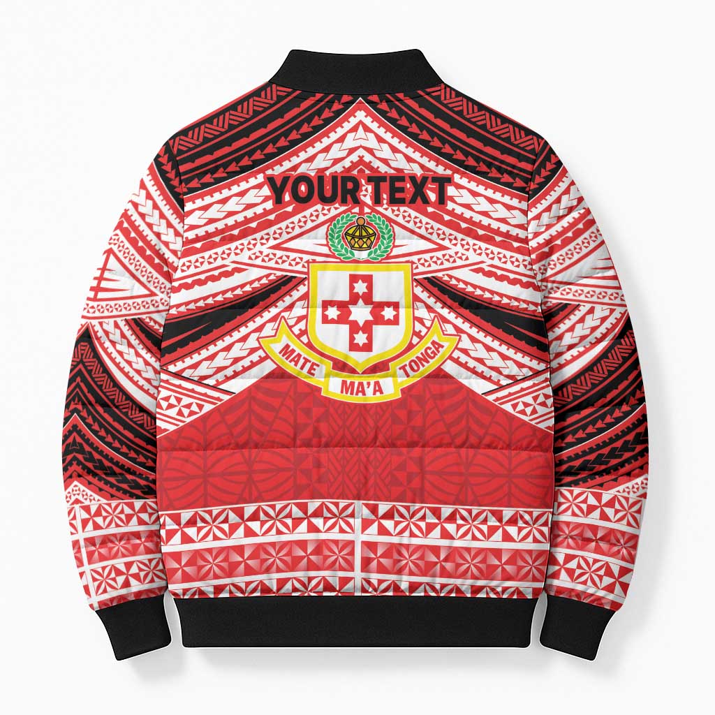 Personalised Kolisi Tonga College Atele Bomber Puffer Jacket Polynesian Ngatu Tribal LT9 - Polynesian Pride