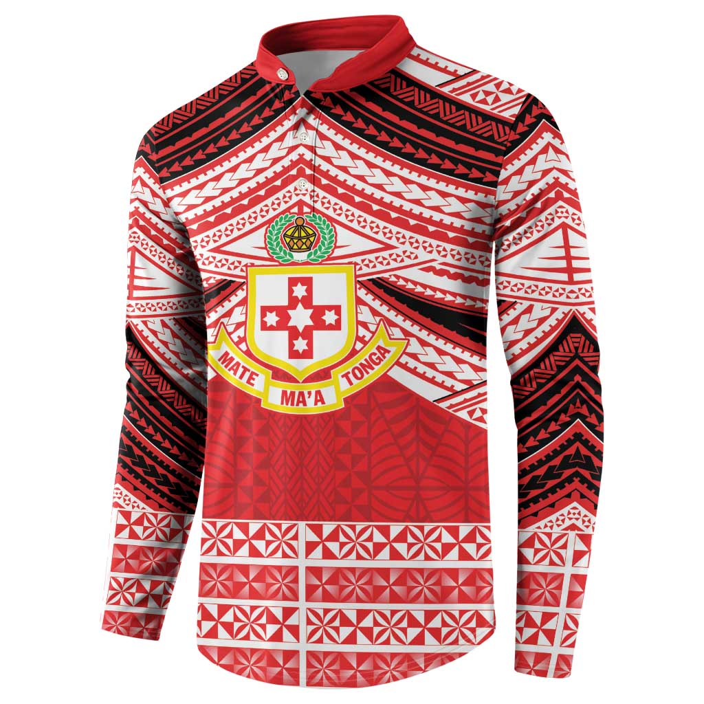 Personalised Kolisi Tonga College Atele Button Sweatshirt Polynesian Ngatu Tribal LT9 - Polynesian Pride
