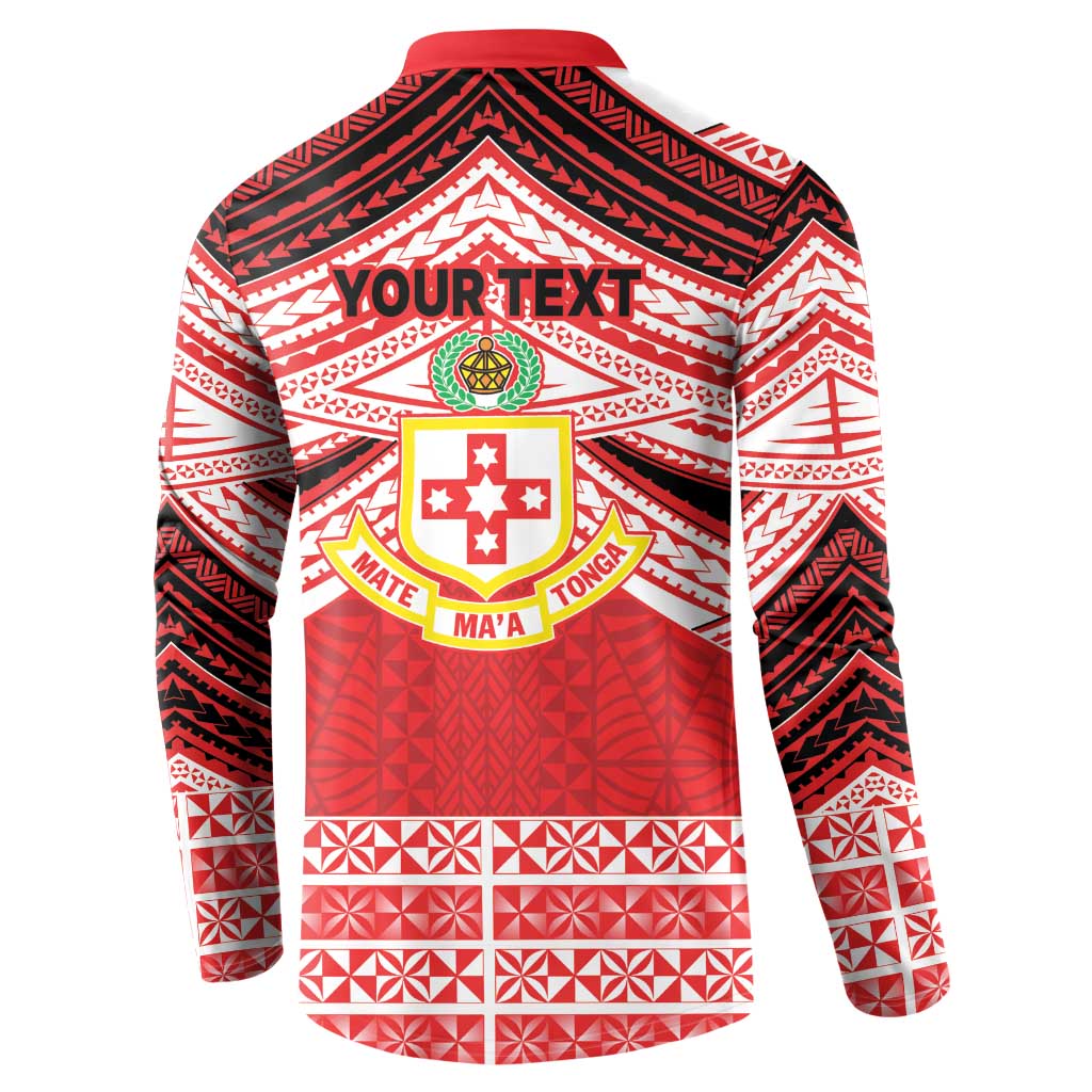 Personalised Kolisi Tonga College Atele Button Sweatshirt Polynesian Ngatu Tribal LT9 - Polynesian Pride