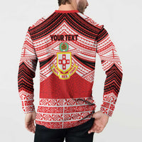 Personalised Kolisi Tonga College Atele Button Sweatshirt Polynesian Ngatu Tribal LT9 - Polynesian Pride