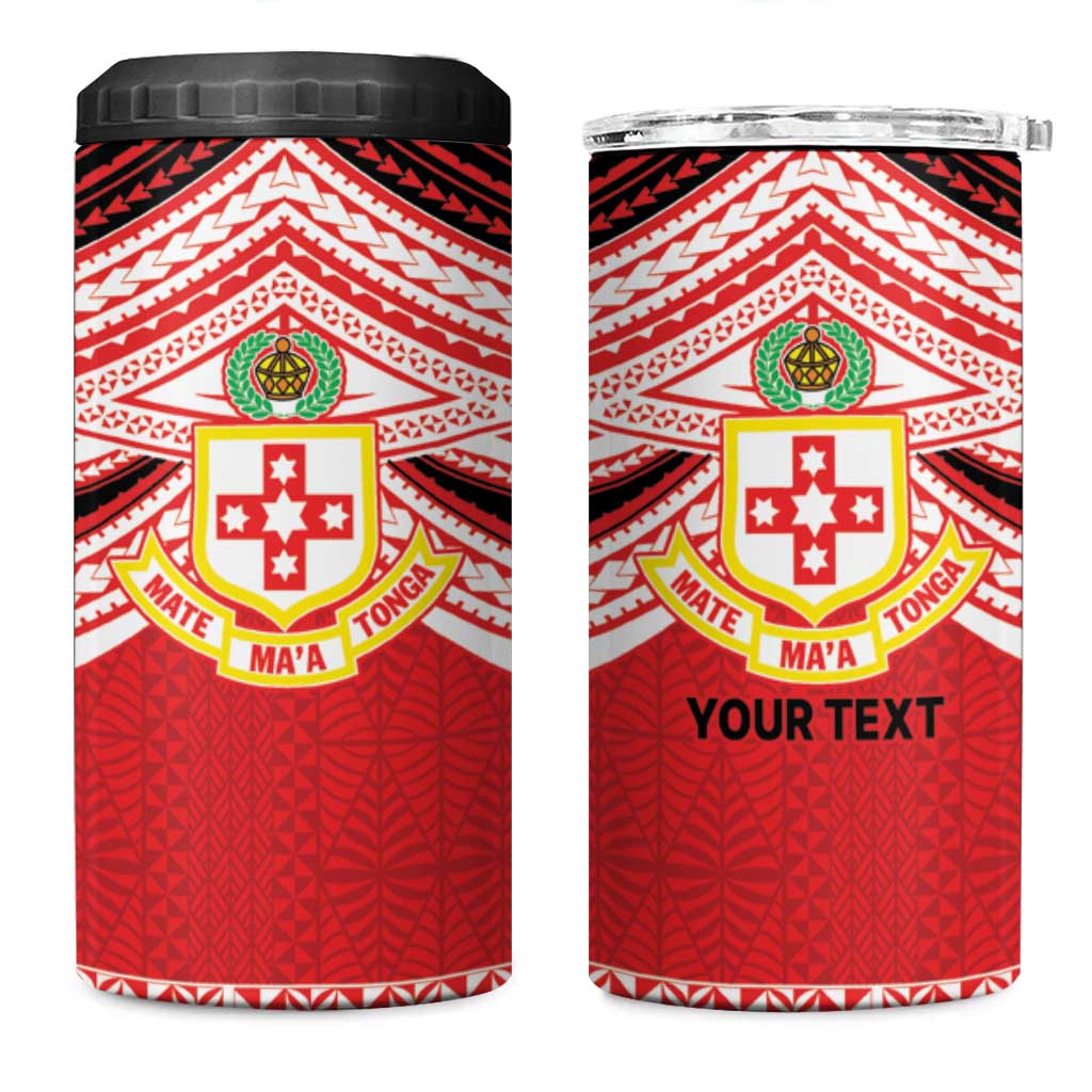 Personalised Kolisi Tonga College Atele 4 in 1 Can Cooler Tumbler Polynesian Ngatu Tribal LT9 One Size: 16 oz Red - Polynesian Pride