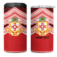 Personalised Kolisi Tonga College Atele 4 in 1 Can Cooler Tumbler Polynesian Ngatu Tribal LT9 One Size: 16 oz Red - Polynesian Pride