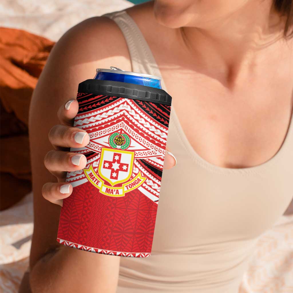 Personalised Kolisi Tonga College Atele 4 in 1 Can Cooler Tumbler Polynesian Ngatu Tribal LT9 - Polynesian Pride