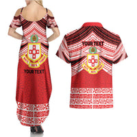 Personalised Kolisi Tonga College Atele Couples Matching Summer Maxi Dress and Hawaiian Shirt Polynesian Ngatu Tribal LT9 - Polynesian Pride