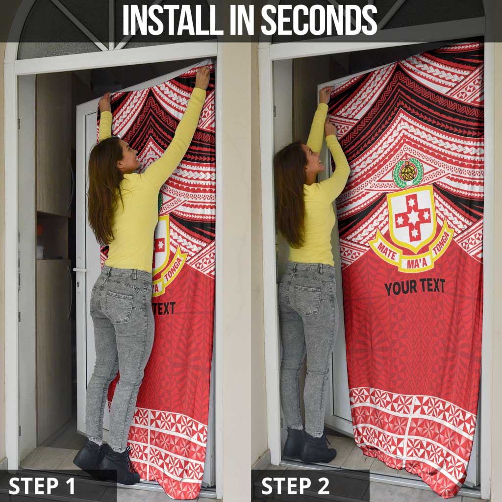 Personalised Kolisi Tonga College Atele Door Cover Polynesian Ngatu Tribal LT9 - Polynesian Pride