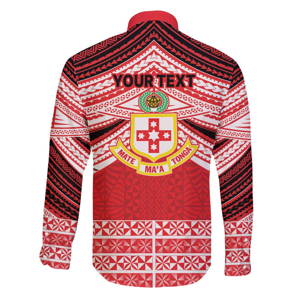 Personalised Kolisi Tonga College Atele Family Matching Off Shoulder Short Dress and Hawaiian Shirt Polynesian Ngatu Tribal