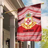 Personalised Kolisi Tonga College Atele Garden Flag Polynesian Ngatu Tribal