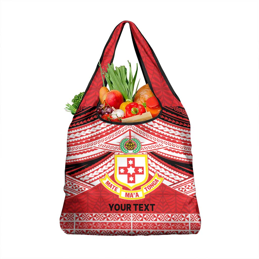 Personalised Kolisi Tonga College Atele Grocery Bag Polynesian Ngatu Tribal LT9 1-pack One Size Red - Polynesian Pride