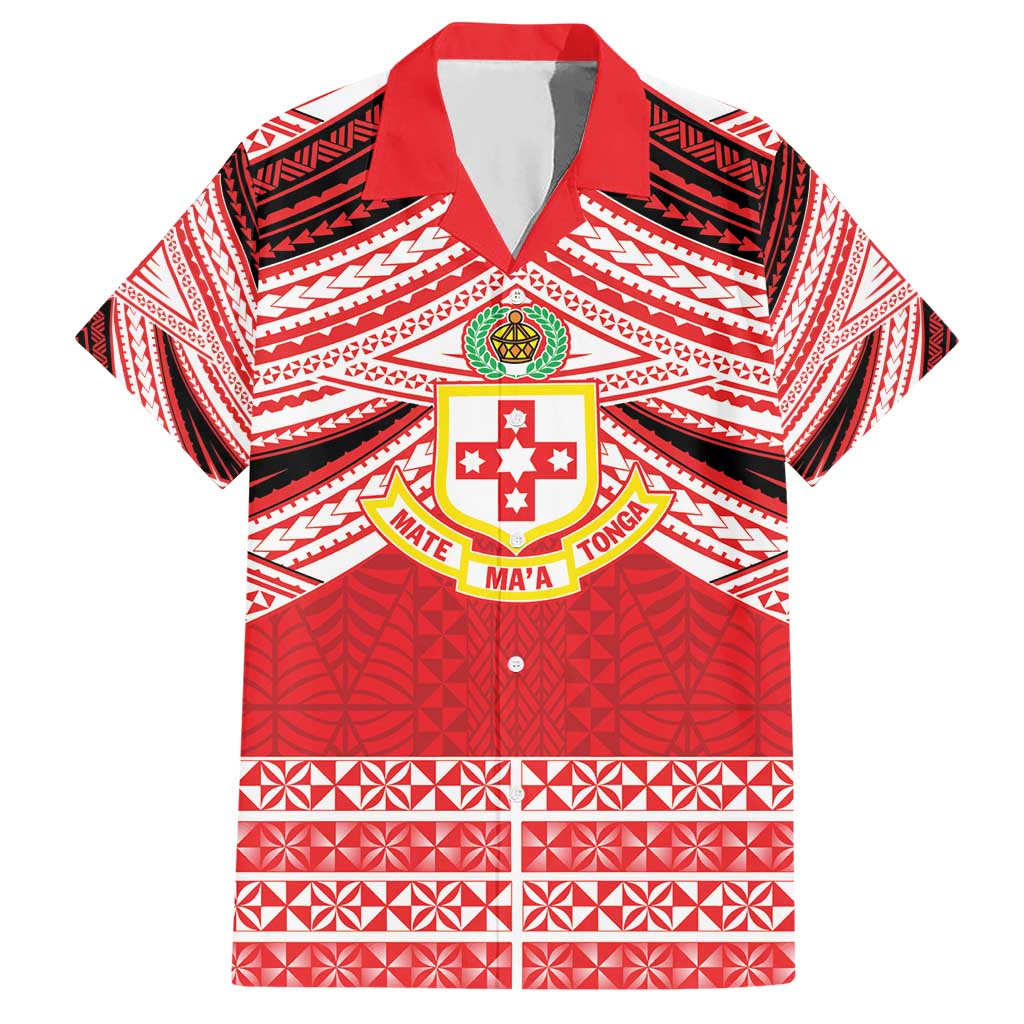 Personalised Kolisi Tonga College Atele Hawaiian Shirt Polynesian Ngatu Tribal LT9 Red - Polynesian Pride