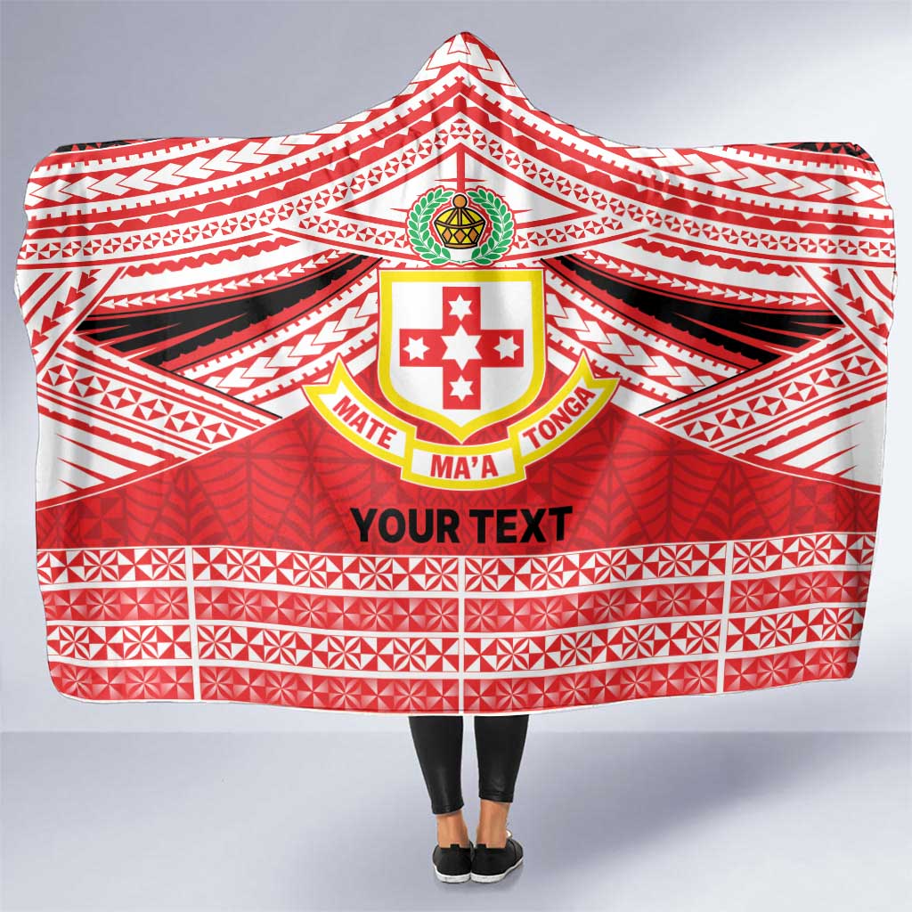 Personalised Kolisi Tonga College Atele Hooded Blanket Polynesian Ngatu Tribal LT9 One Size Red - Polynesian Pride